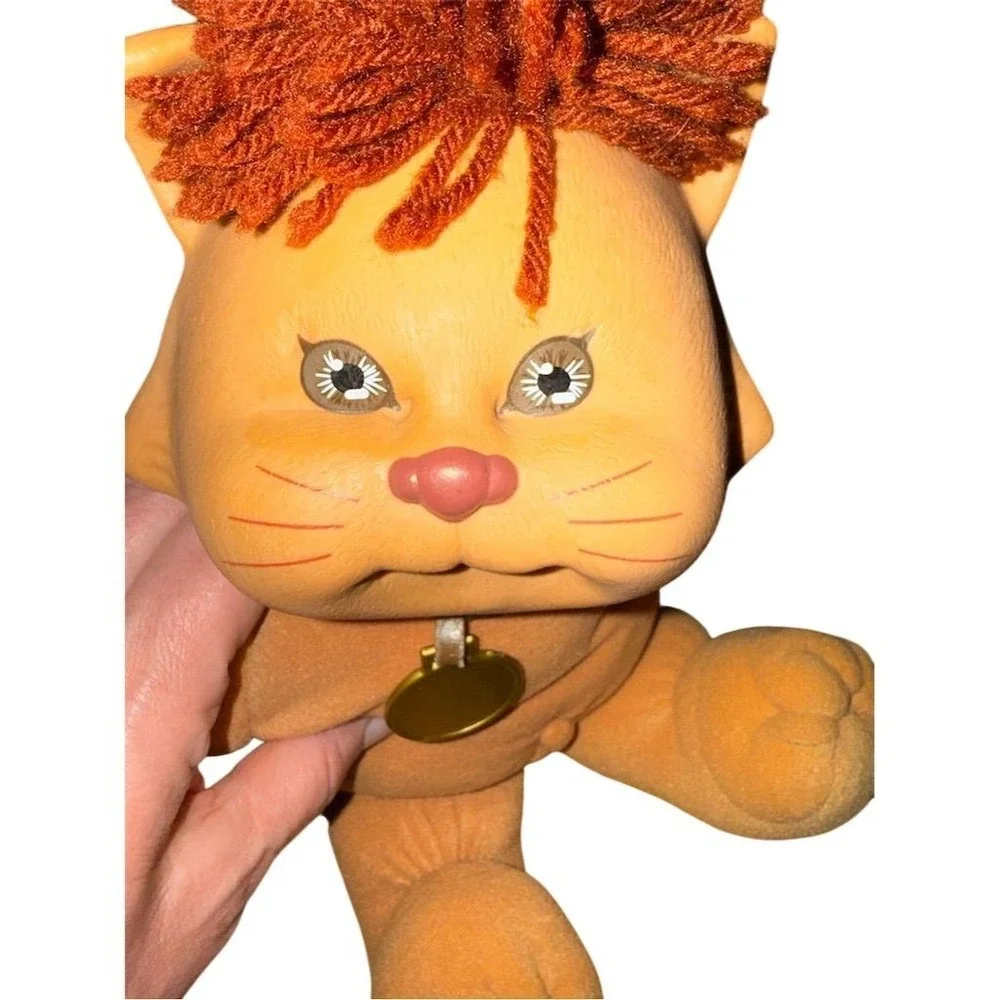 Vintage 1983‎ Cabbage Patch Kids Koosas Cat Doll Brown Hair & Eyes rag cloth